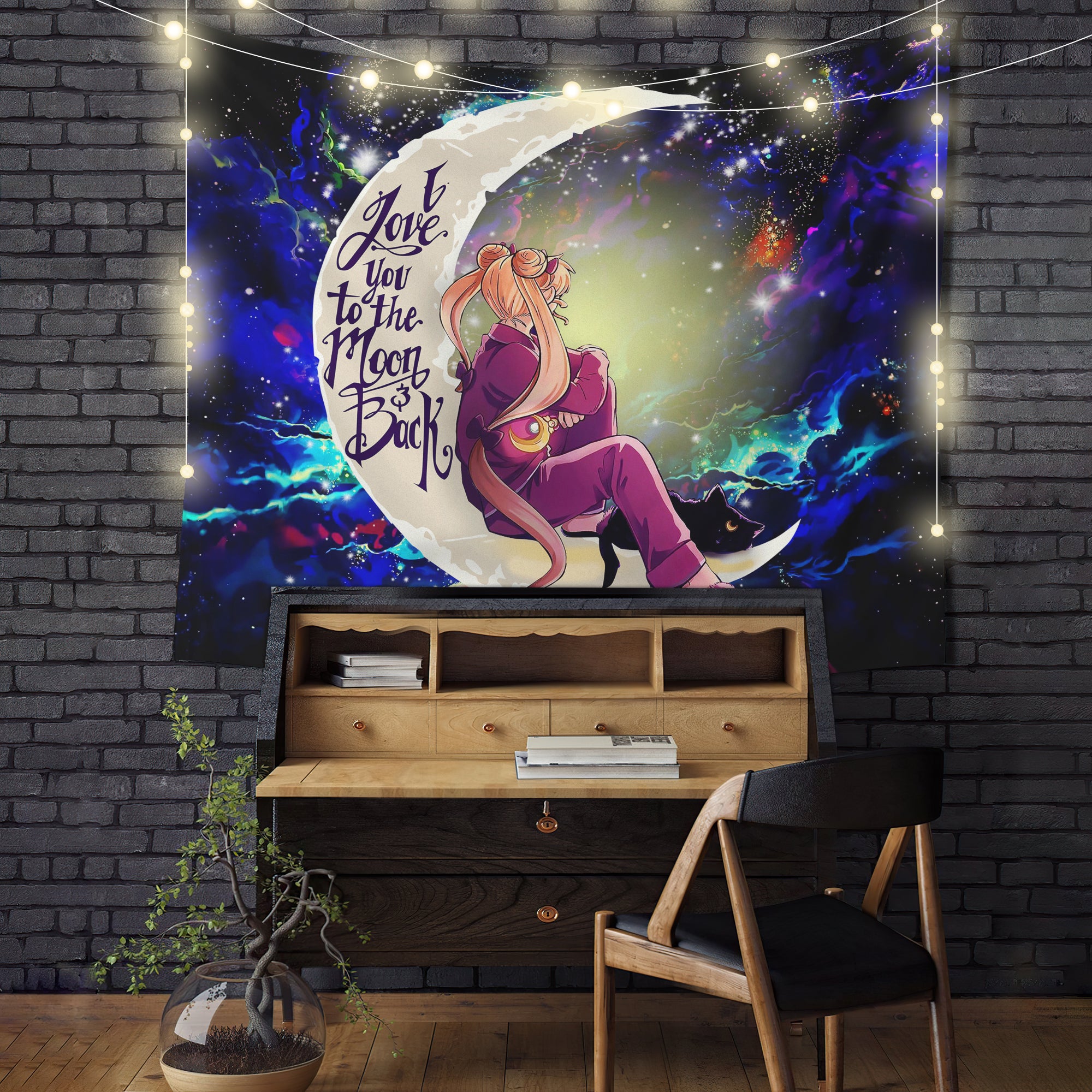 Sailor Moon 1 Love You To The Moon Galaxy Tapestry Room Decor Nearkii