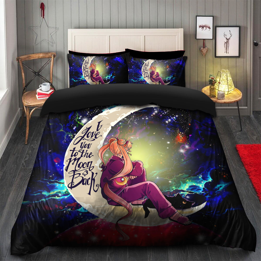 Sailor Moon Love You To The Moon Galaxy Bedding Set Duvet Cover And 2 Pillowcases Nearkii