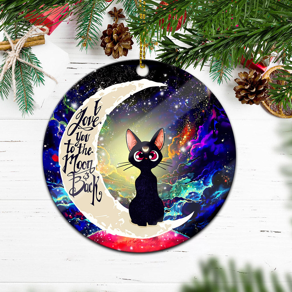 Sailor Moon Cat Love You To The Moon Galaxy Mica Circle Ornament Perfect Gift For Holiday Nearkii