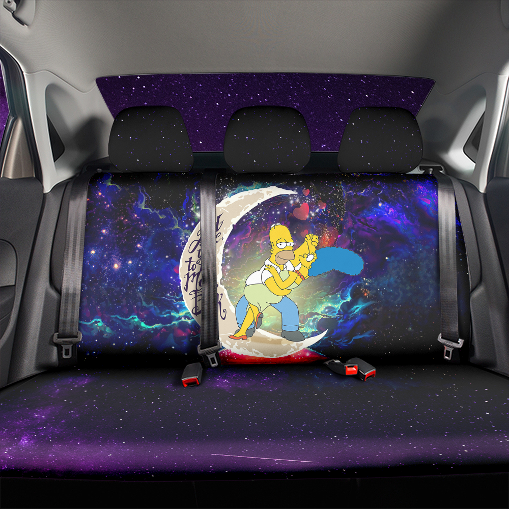 Simpsons Family Love You To The Moon Galaxy Car Back Seat Covers Decor Protectors Nearkii