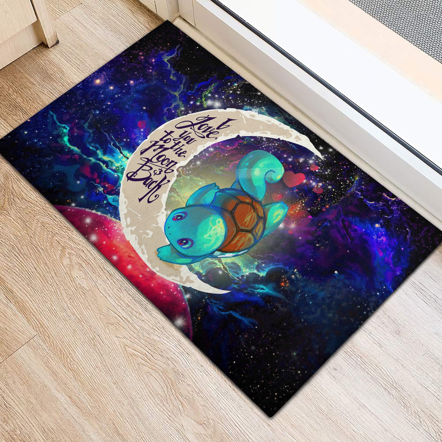 Squirtle Pokemon Love You To The Moon Galaxy Doormat Home Decor Nearkii