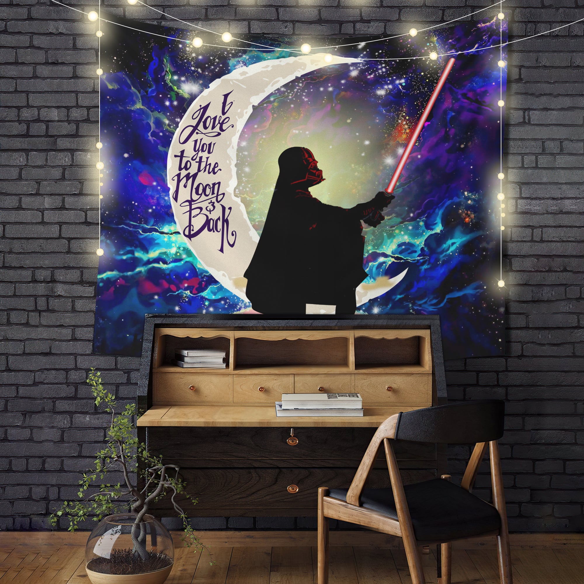 Star War Love You To The Moon Galaxy Tapestry Room Decor Nearkii