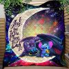 Stitch And Toothless Love You To The Moon Galaxy Quilt Blanket Nearkii