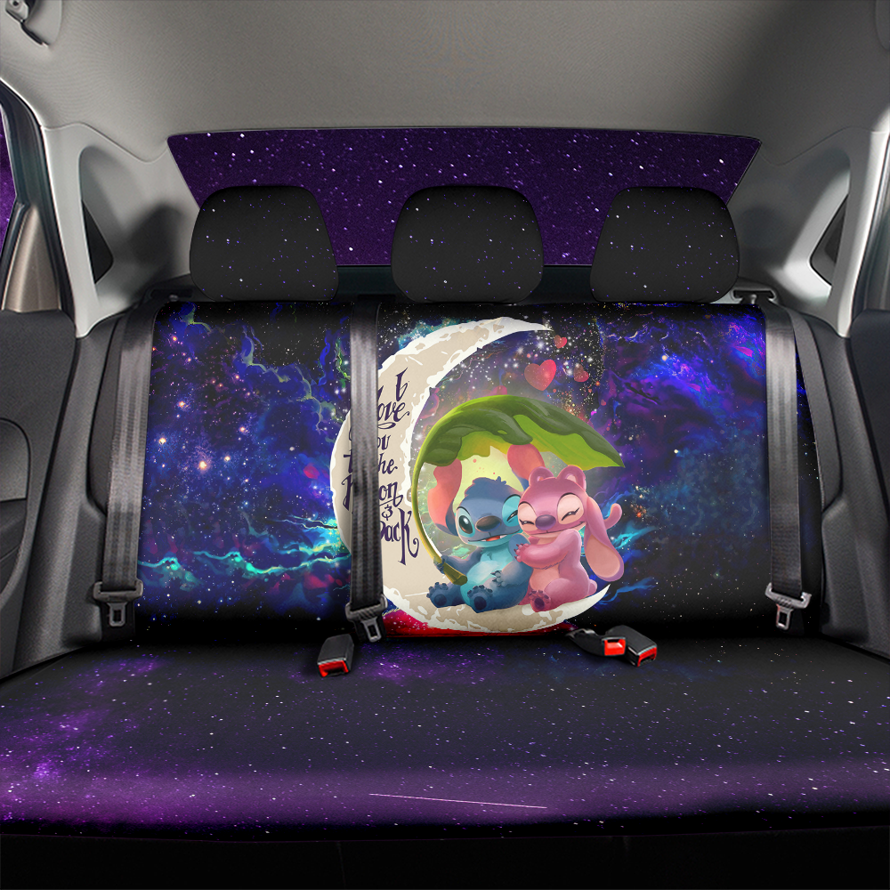 Stitch Angel Love You To The Moon Galaxy Car Back Seat Covers Decor Protectors Nearkii