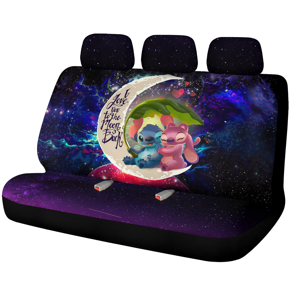 Stitch Angel Love You To The Moon Galaxy Car Back Seat Covers Decor Protectors Nearkii