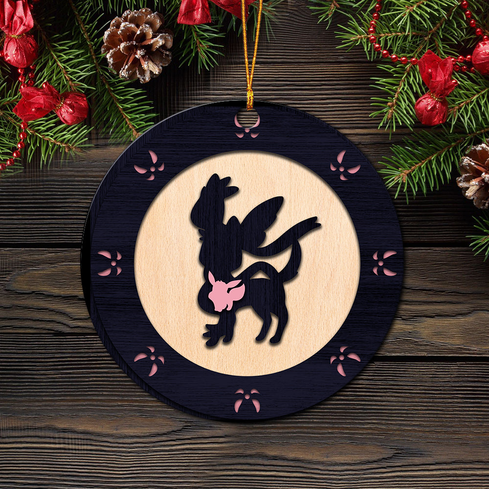Sylveon Eevee Evolution Pokemon Wood Circle Ornament Perfect Gift For Holiday Nearkii