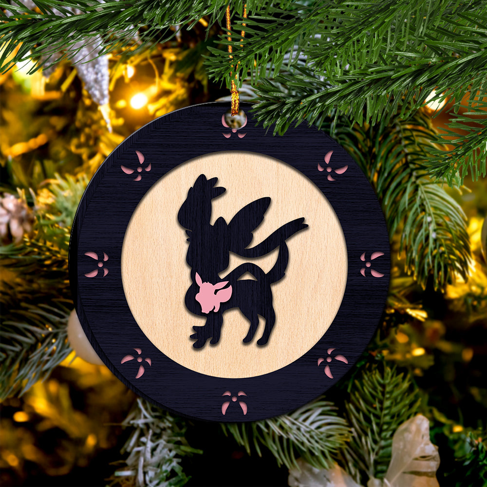 Sylveon Eevee Evolution Pokemon Wood Circle Ornament Perfect Gift For Holiday Nearkii