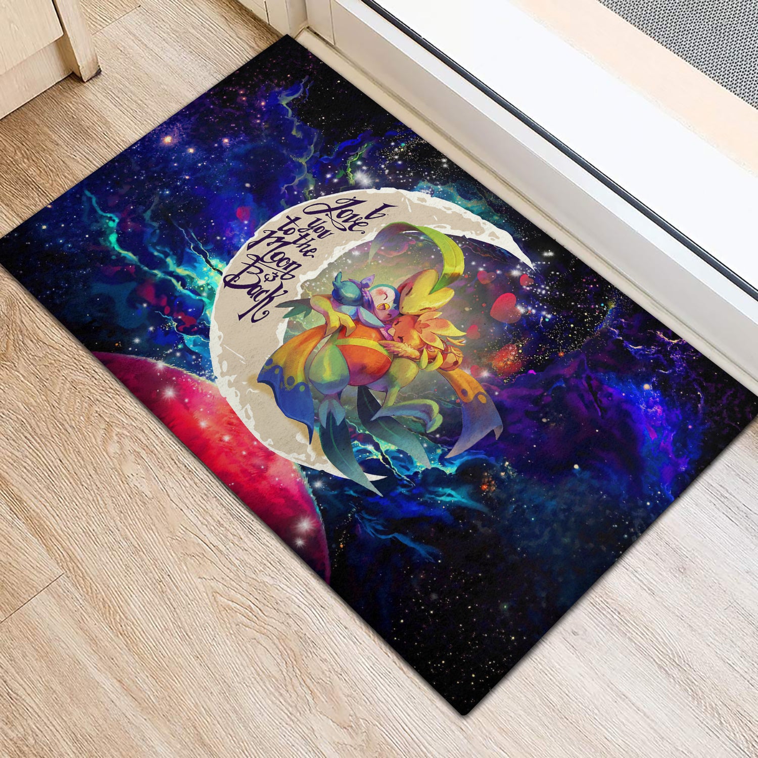 Torchic Grovyle Piplup Pokemon Love You To The Moon Galaxy Doormat Home Decor Nearkii