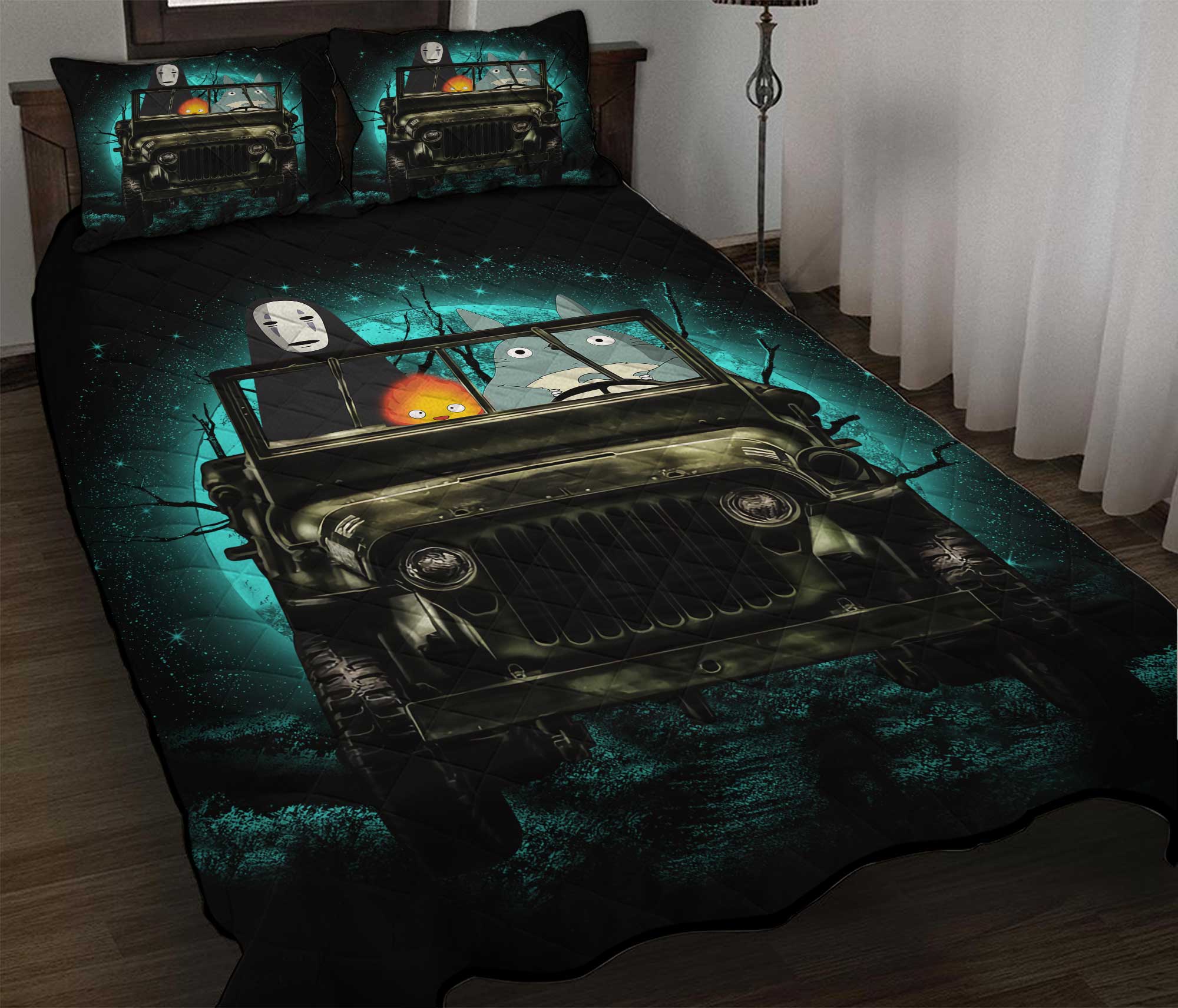 Totoro No Face Ghibli Ride Jeep Halloween Moonlight Quilt Bed Sets Nearkii