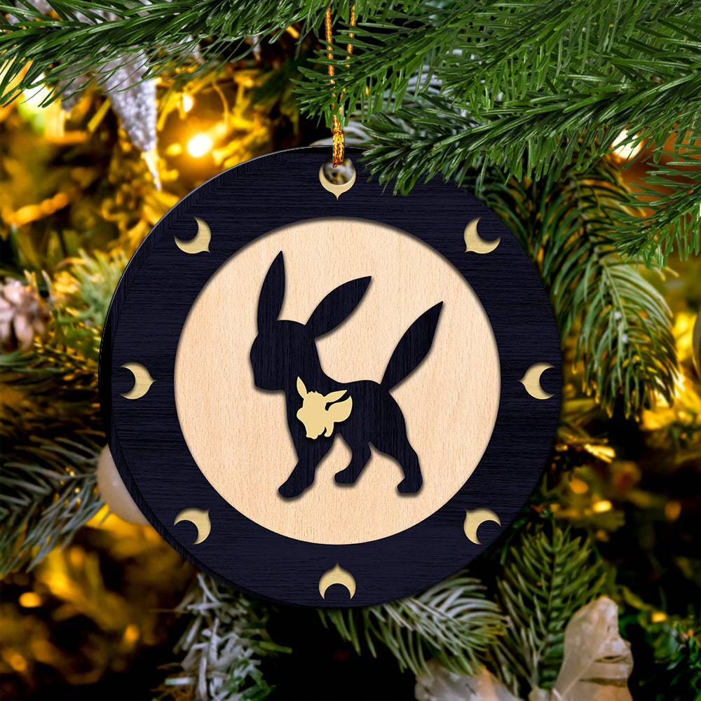 Umbreon Eevee Evolution Pokemon Wood Circle Ornament Perfect Gift For Holiday Nearkii