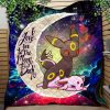 Umbreon Espeon Eevee Evolution Pokemon Love You To The Moon Galaxy Quilt Blanket Nearkii
