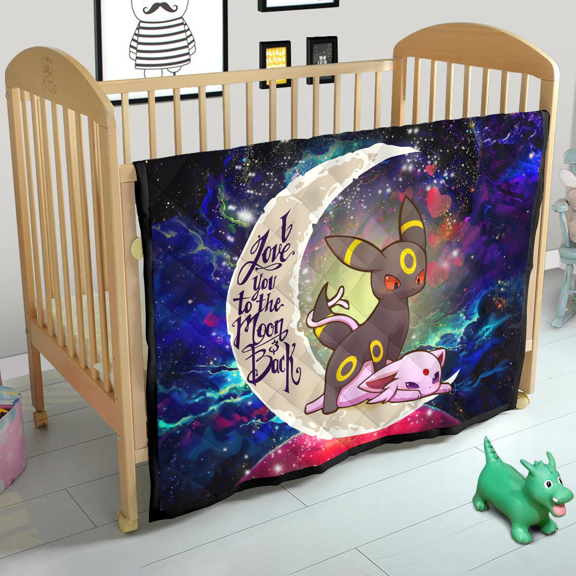 Umbreon Espeon Eevee Evolution Pokemon Love You To The Moon Galaxy Quilt Blanket Nearkii