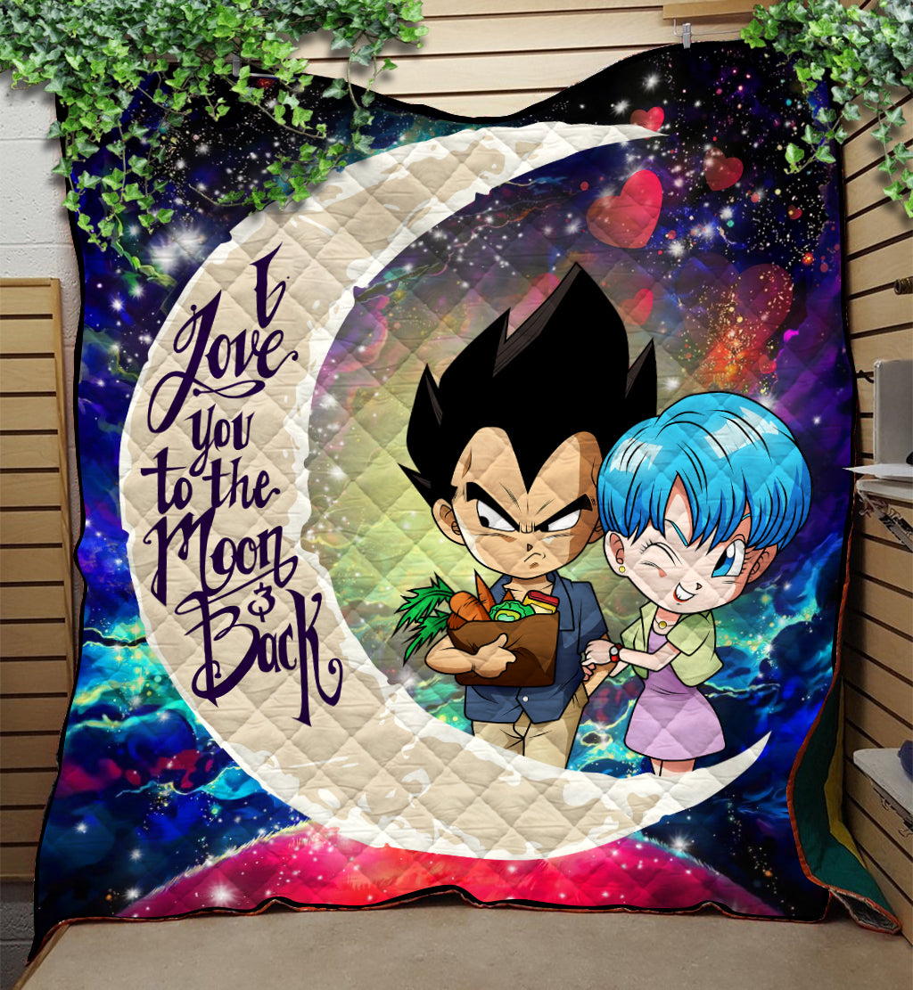 Vegeta And Bulma Dragon Ball Love You To The Moon Galaxy Quilt Blanket Nearkii