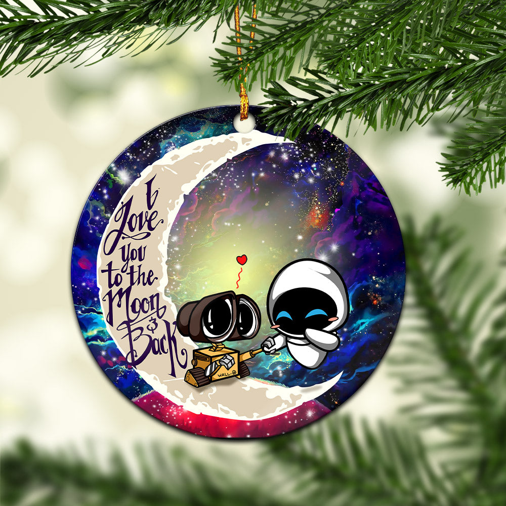 Wall - E Couple Love You To The Moon Galaxy Mica Circle Ornament Perfect Gift For Holiday Nearkii