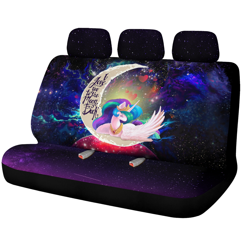 Beauty Unicorn Love You To The Moon Galaxy Car Back Seat Covers Decor Protectors Nearkii
