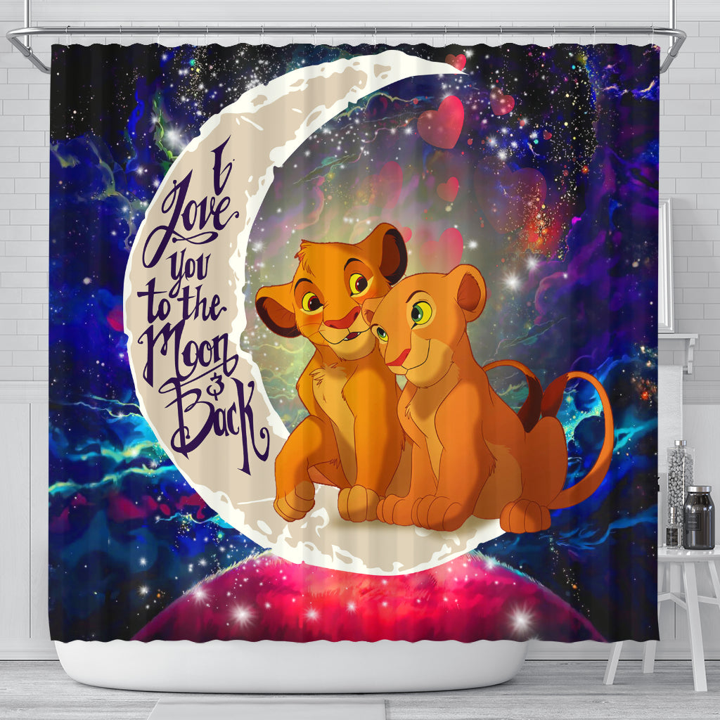Lion King Simba Nala Love You To The Moon Galaxy Shower Curtain Nearkii