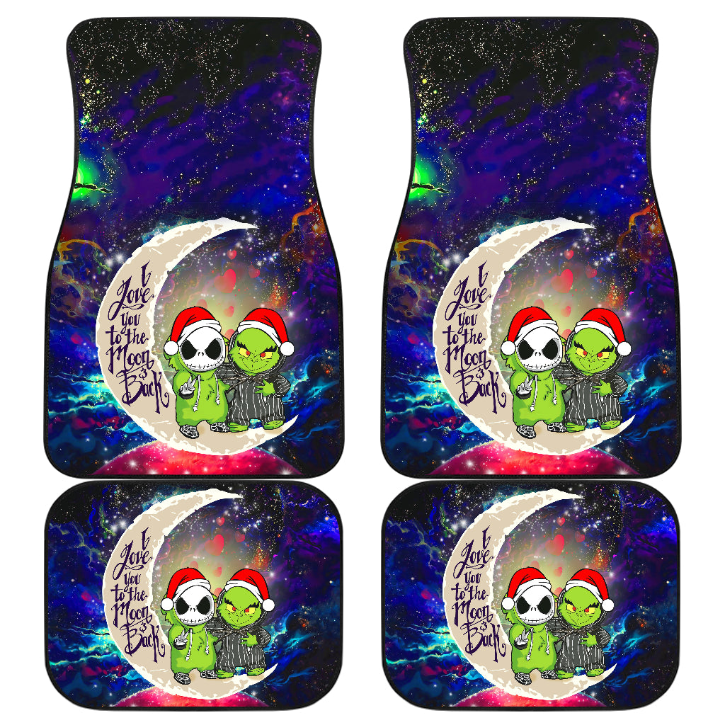 Grinch And Jack Nightmare Before Christmas Love You To The Moon Galaxy Car Floor Mats Car Accessories Nearkii