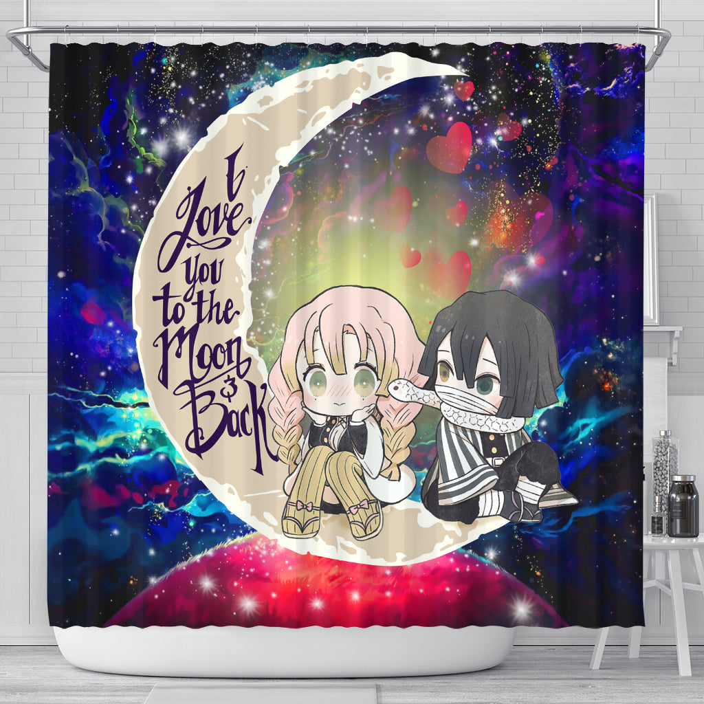 Kanroji And Kaburamaru Demon Slayer Love You To The Moon Galaxy Shower Curtain Nearkii