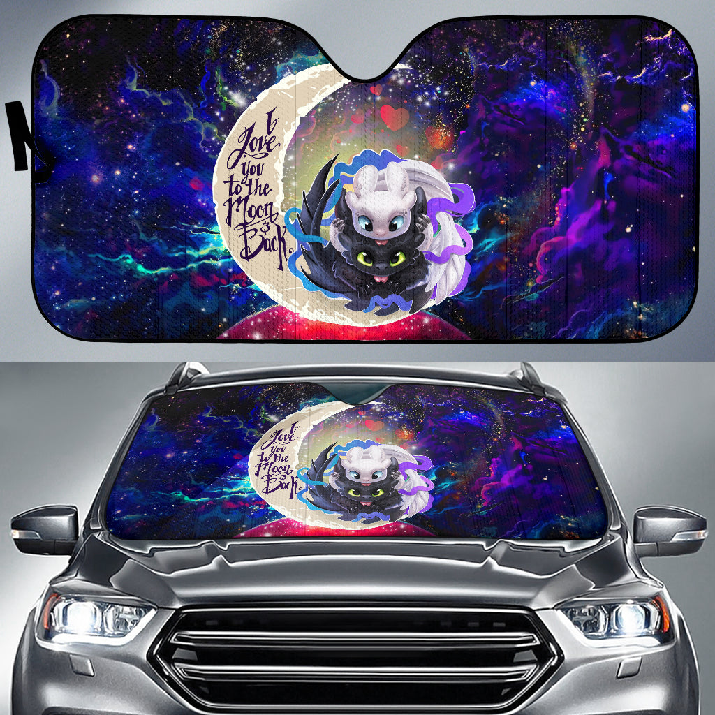Toothless And Light Fury How To Train Your Dragon Love You To The Moon Galaxy Car Auto Sunshades Nearkii