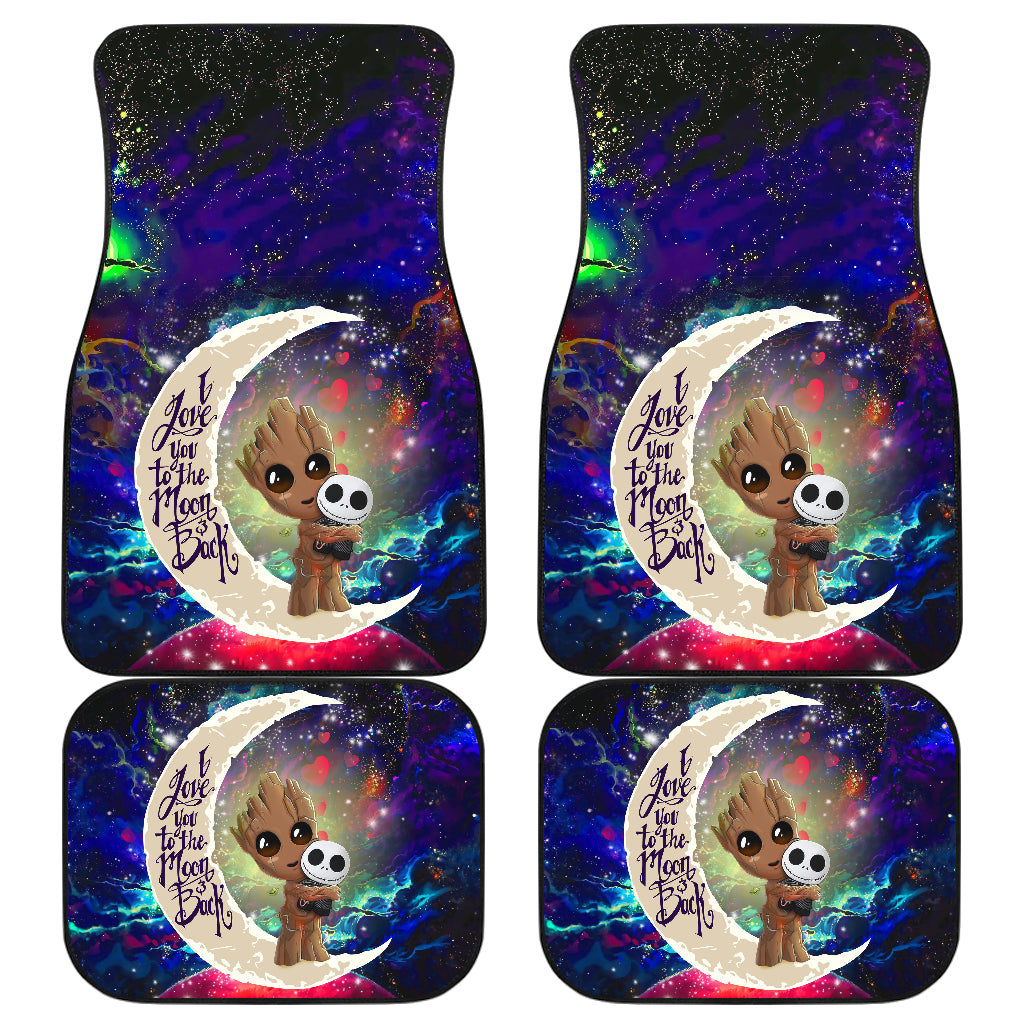 Groot Hold Jack Skelington Love You To The Moon Galaxy Car Floor Mats Car Accessories Nearkii