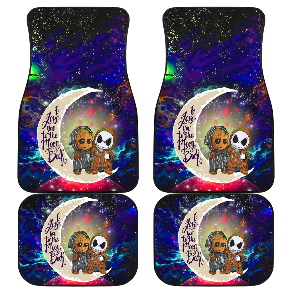 Cute Baby Groot And Jack Nightmare Before Christmas Love You To The Moon Galaxy Car Floor Mats Car Accessories Nearkii