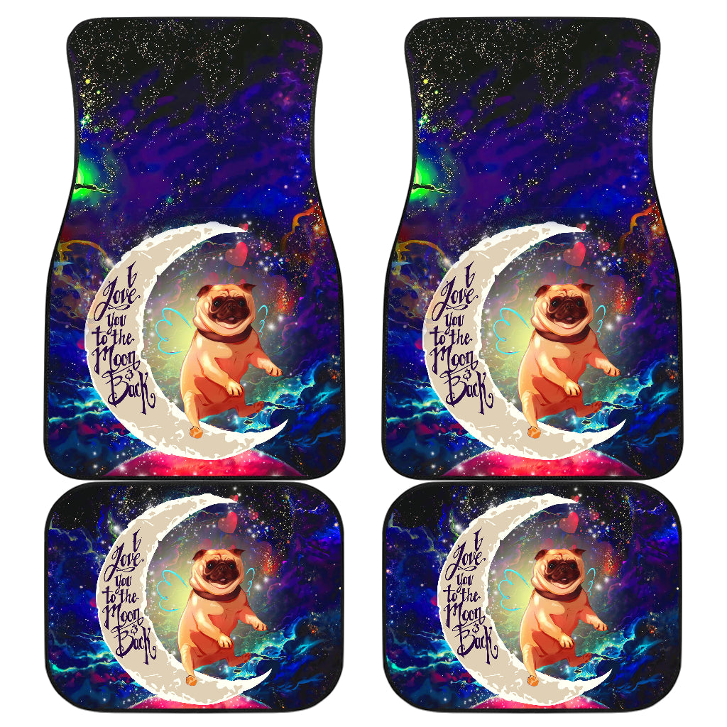 Cute Bull Dog Love You To The Moon Galaxy Car Floor Mats Car Accessories Nearkii