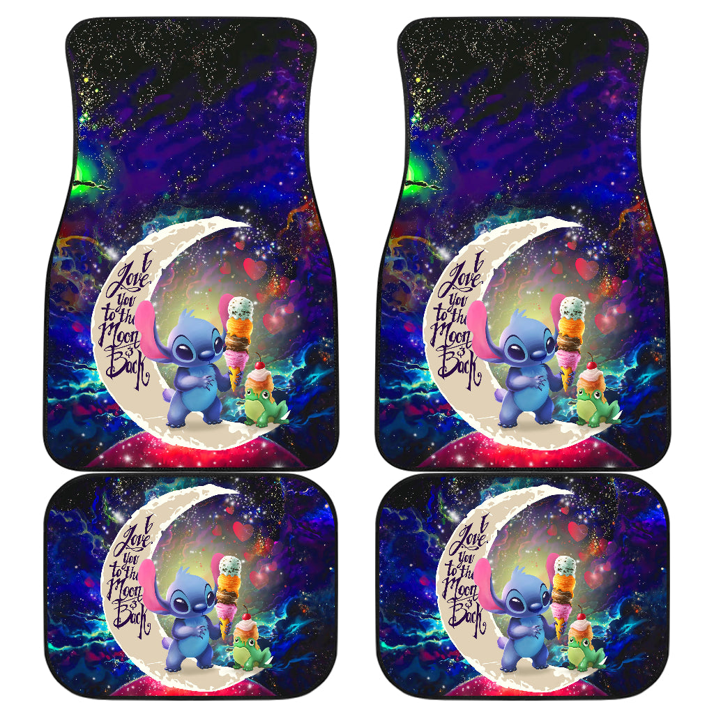 Cute Stitch Frog Icecream Love You To The Moon Galaxy Car Floor Mats Car Accessories Nearkii