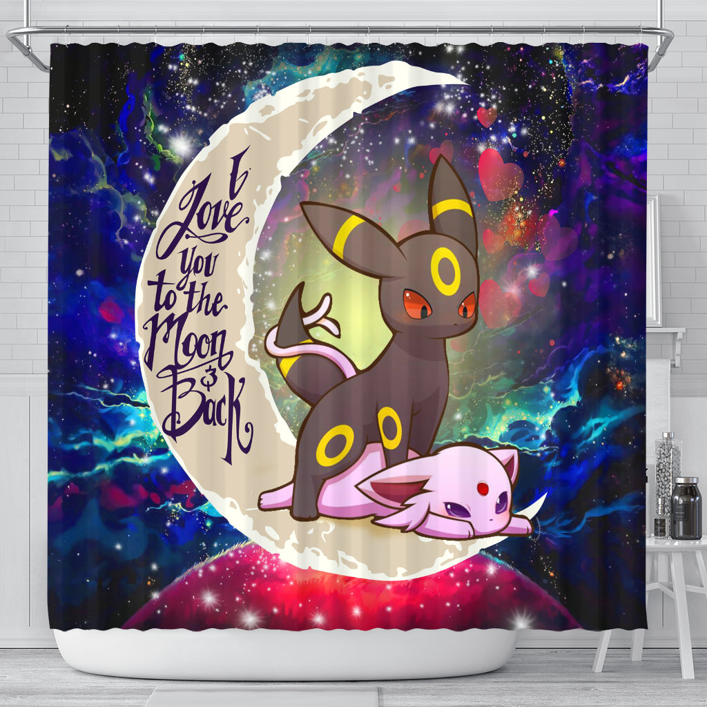 Umbreon Espeon Eevee Evolution Pokemon Love You To The Moon Galaxy Shower Curtain Nearkii