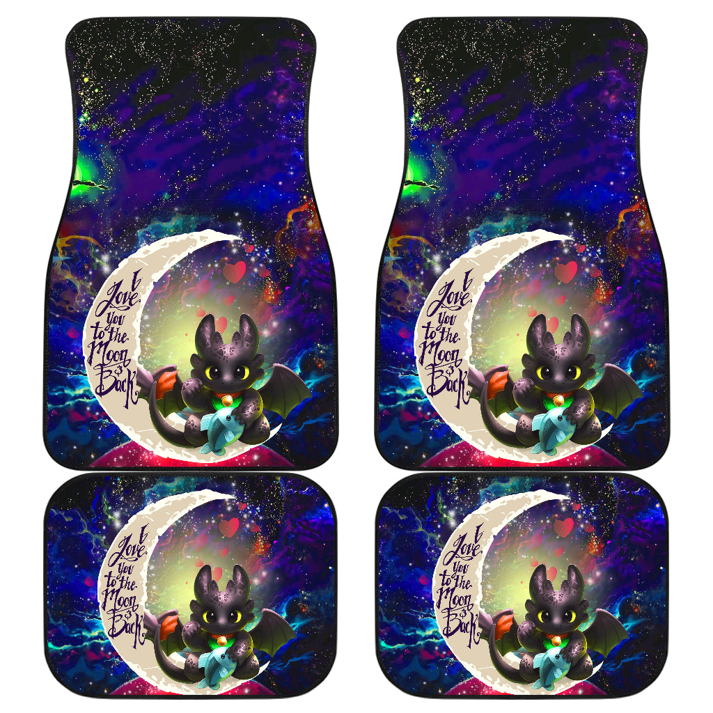 Toothless With Fish Love You To The Moon Galaxy Car Floor Mats Car Accessories Nearkii