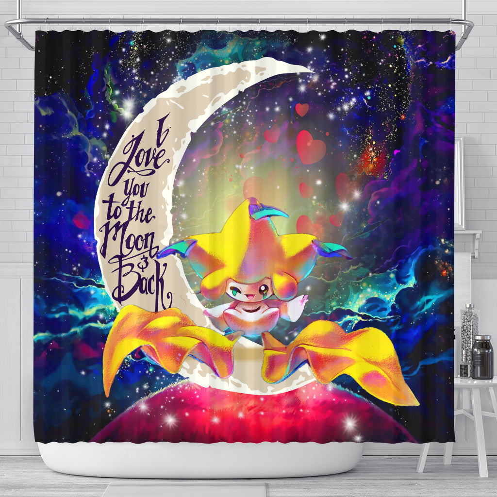 Jirachi Pokemon Love You To The Moon Galaxy Shower Curtain Nearkii