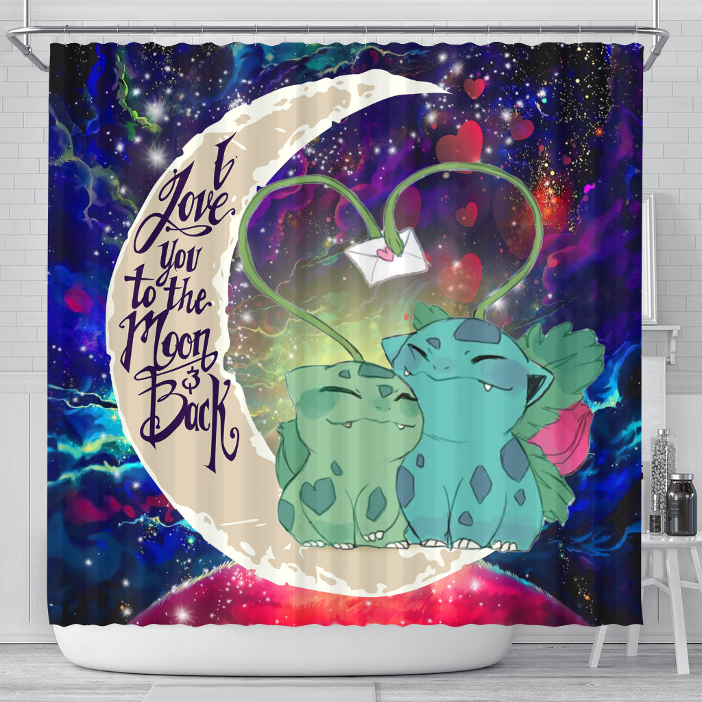 Bulbasaur Couple Pokemon Love You To The Moon Galaxy Shower Curtain Nearkii