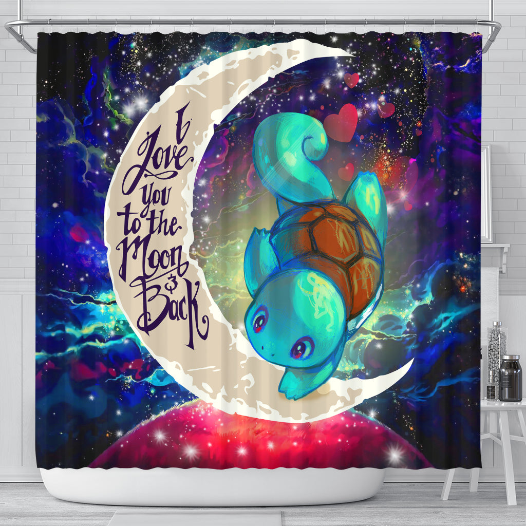 Squirtle Pokemon Love You To The Moon Galaxy Shower Curtain Nearkii