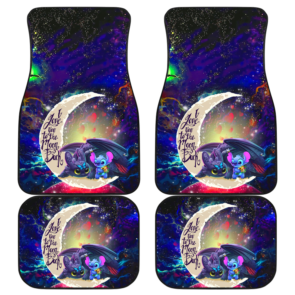 Stitch And Toothless Love You To The Moon Galaxy Car Floor Mats Car Accessories Nearkii