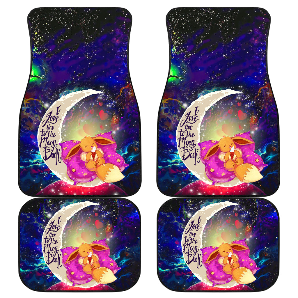 Cute Eevee Pokemon Sleep Night Love You To The Moon Galaxy Car Floor Mats Car Accessories Nearkii