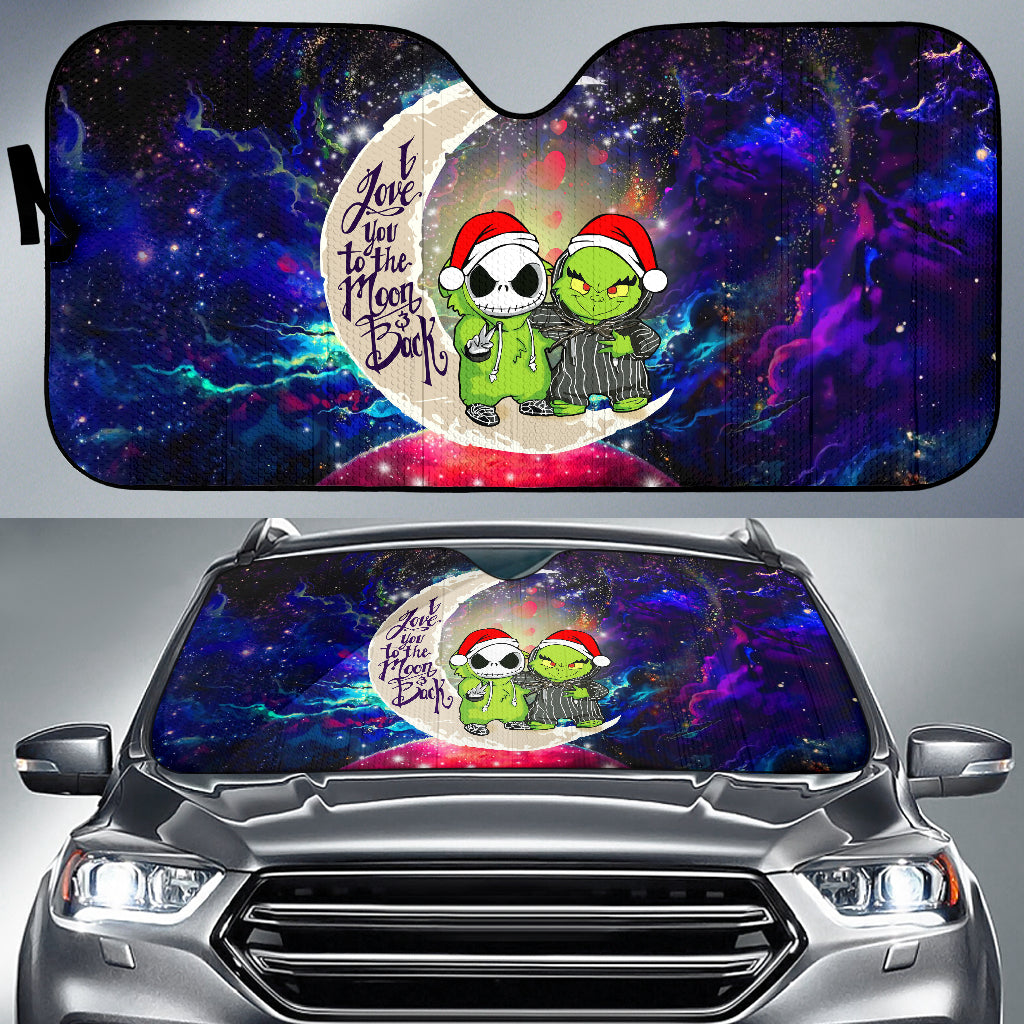 Grinch And Jack Nightmare Before Christmas Love You To The Moon Galaxy Car Auto Sunshades Nearkii