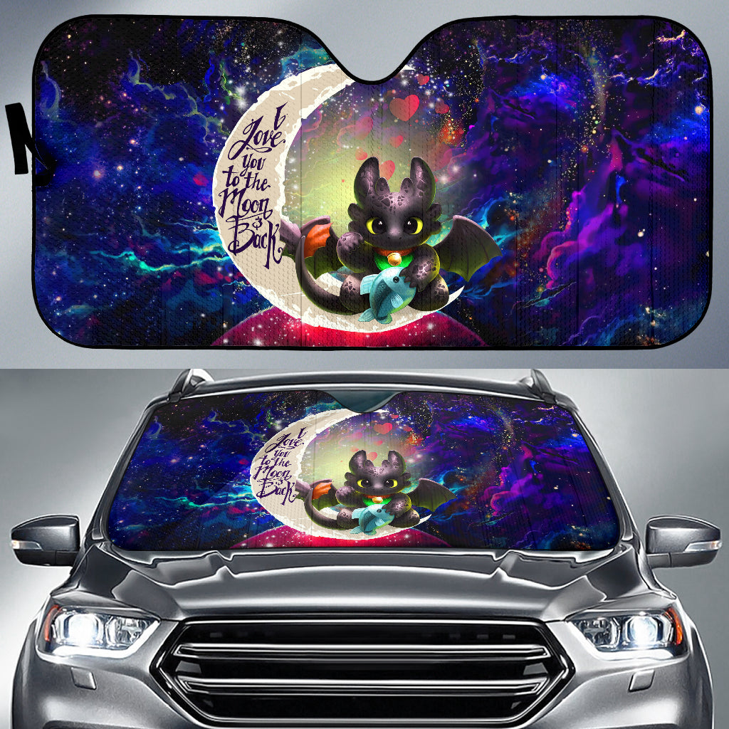Toothless With Fish Love You To The Moon Galaxy Car Auto Sunshades Nearkii