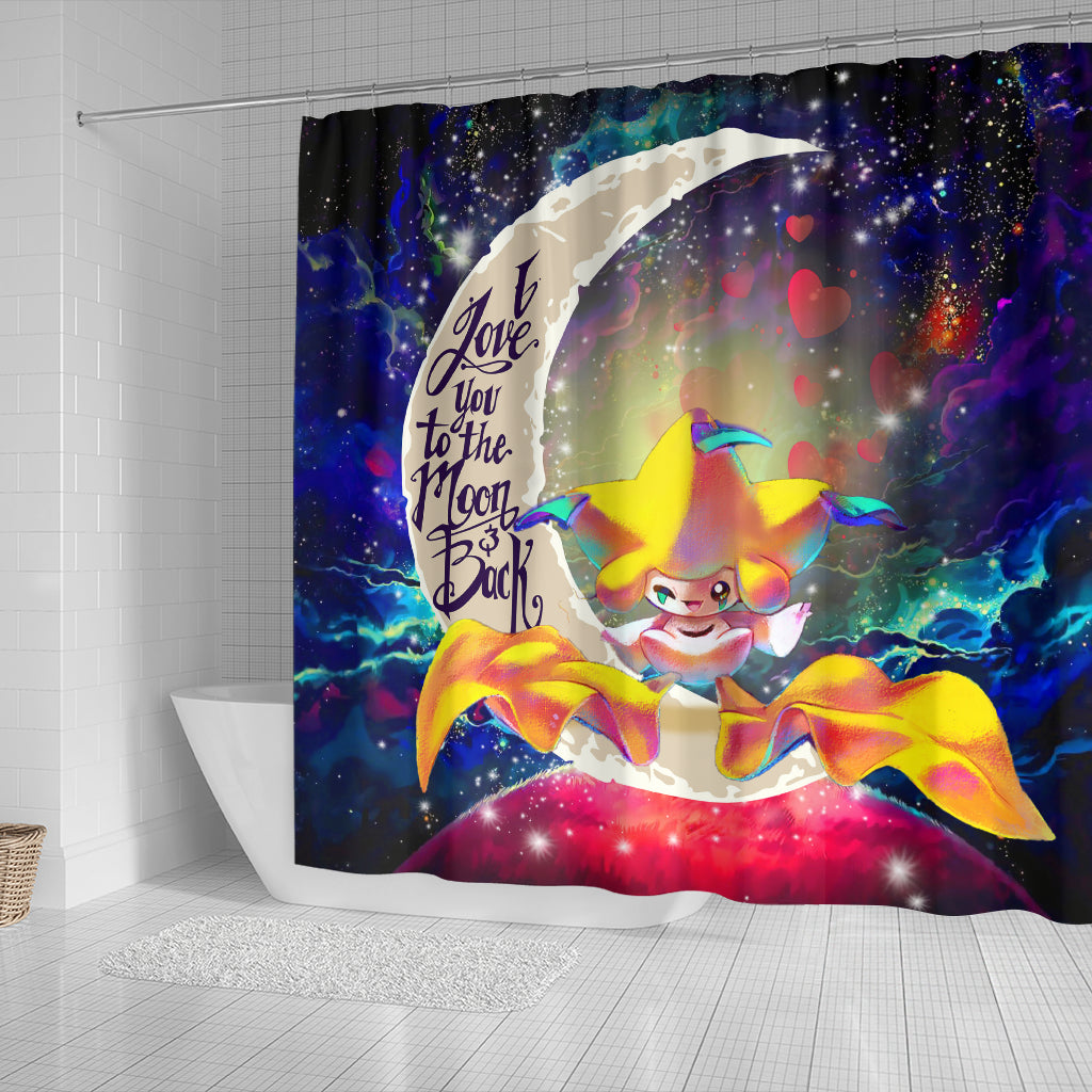 Jirachi Pokemon Love You To The Moon Galaxy Shower Curtain Nearkii
