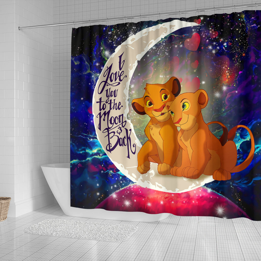 Lion King Simba Nala Love You To The Moon Galaxy Shower Curtain Nearkii