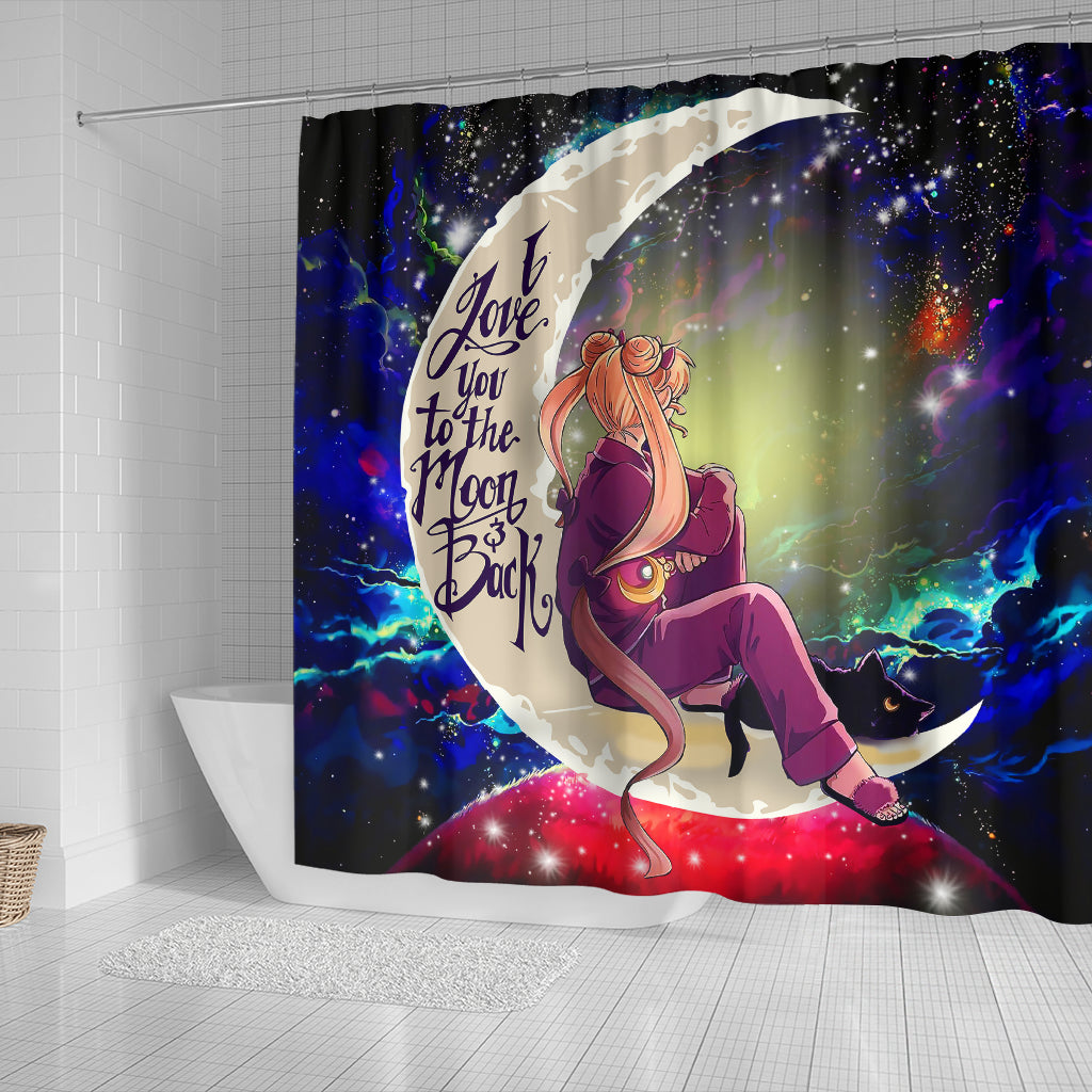 Sailor Moon Anime Love You To The Moon Galaxy Shower Curtain Nearkii