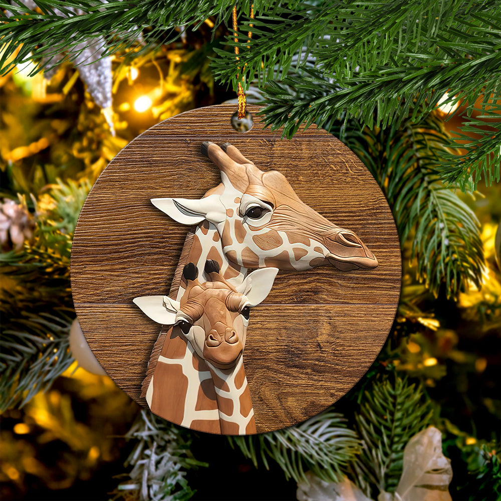 Giraffe Pokemon Wood Circle Ornament Perfect Gift For Holiday Nearkii