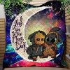 Groot And Toothless Love You To The Moon Galaxy Quilt Blanket Nearkii