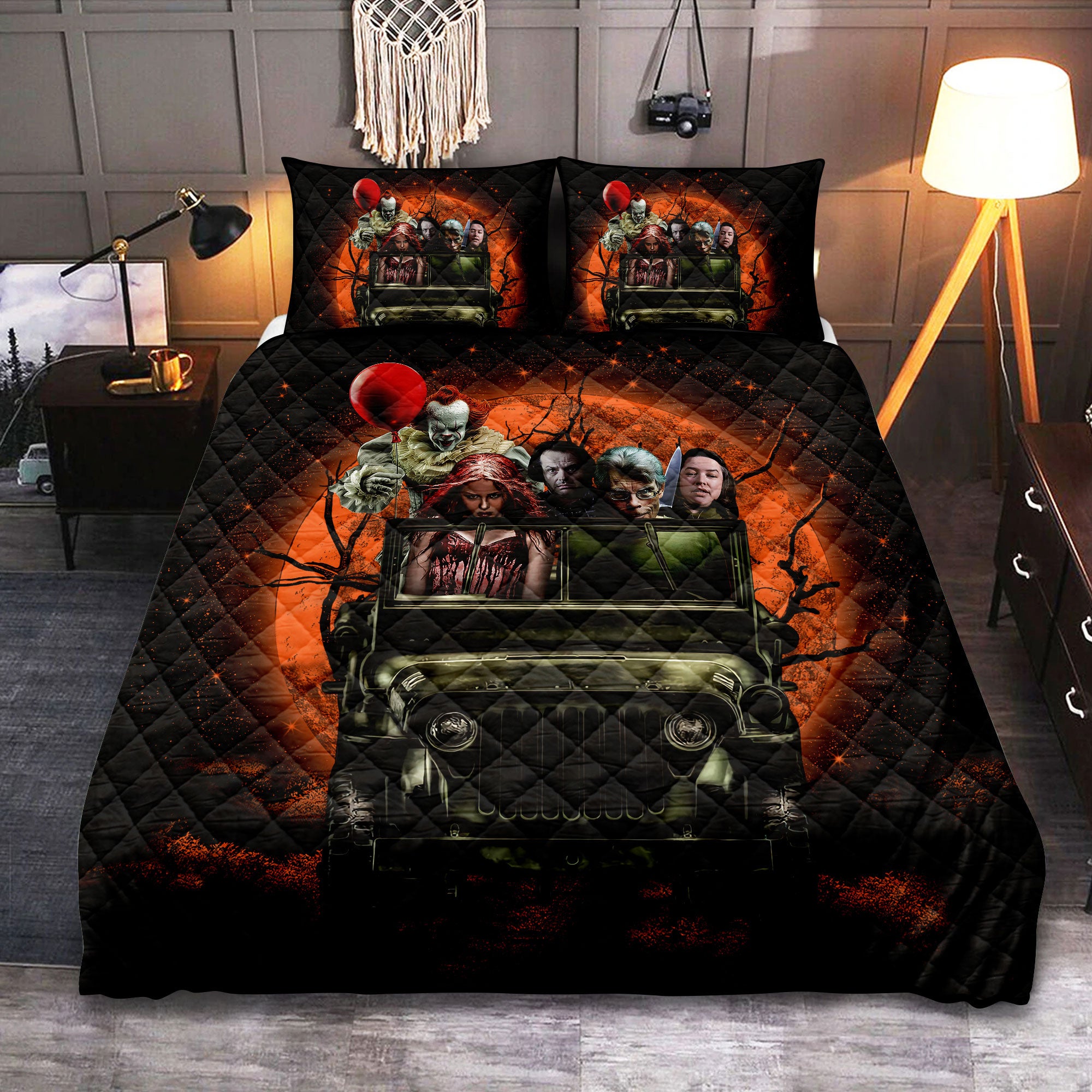 Pennywise And Friends Halloween Moonlight Quilt Bed Sets Nearkii