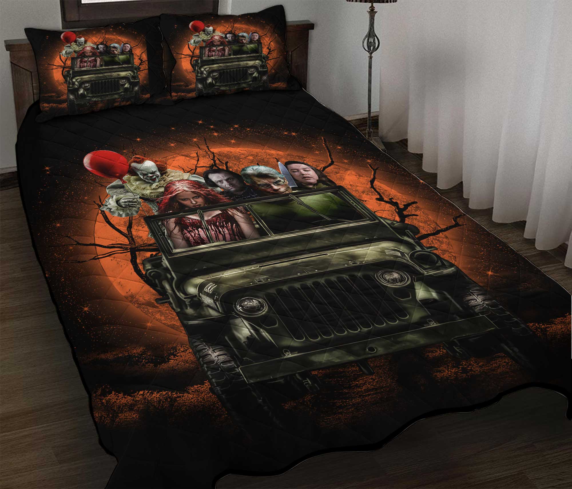 Pennywise And Friends Halloween Moonlight Quilt Bed Sets Nearkii