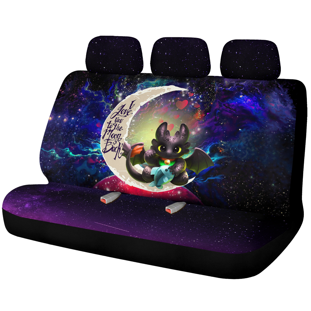 Toothless With Fish Love You To The Moon Galaxy Car Back Seat Covers Decor Protectors Nearkii