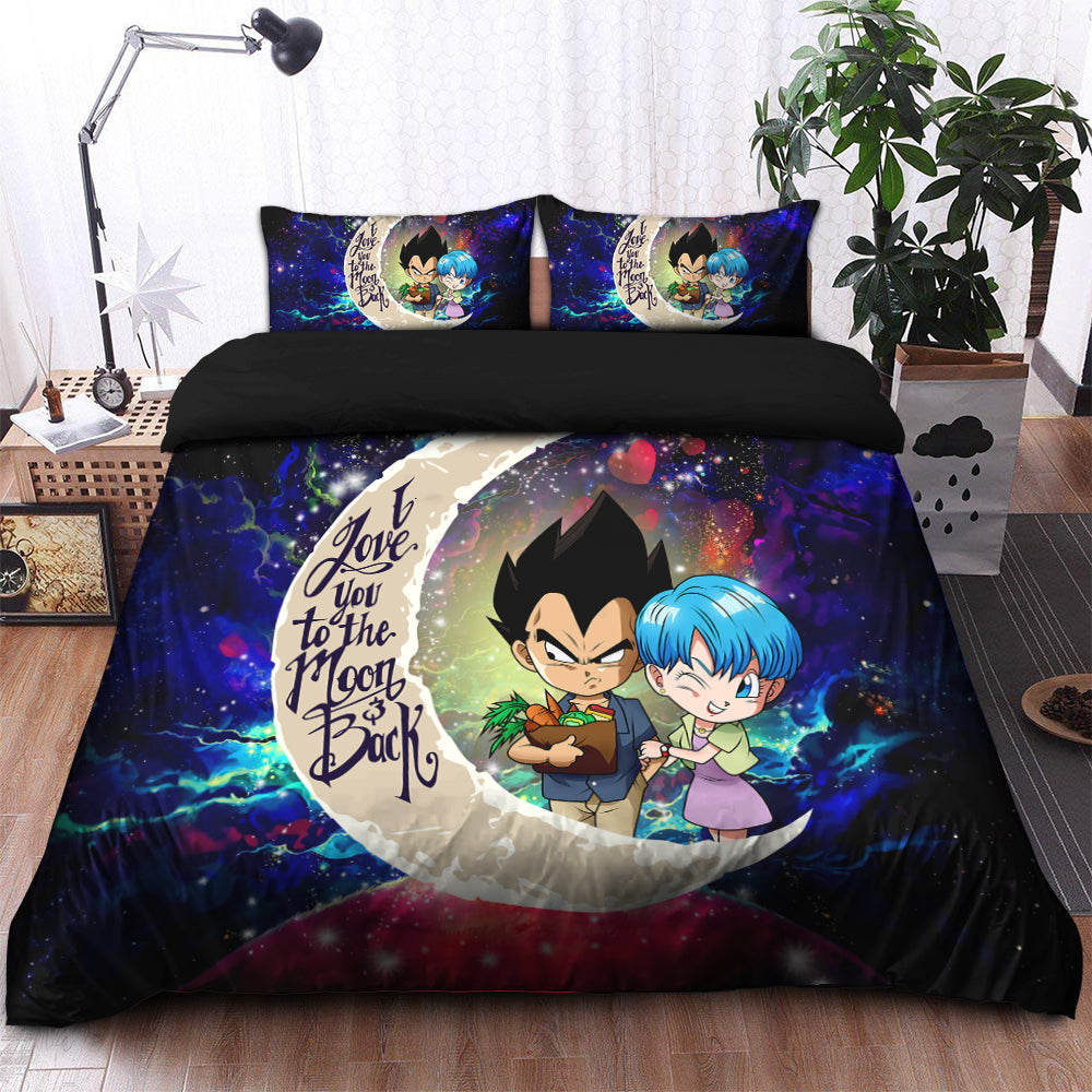 Vegeta And Bulma Dragon Ball Love You To The Moon Galaxy Bedding Set Duvet Cover And 2 Pillowcases Nearkii