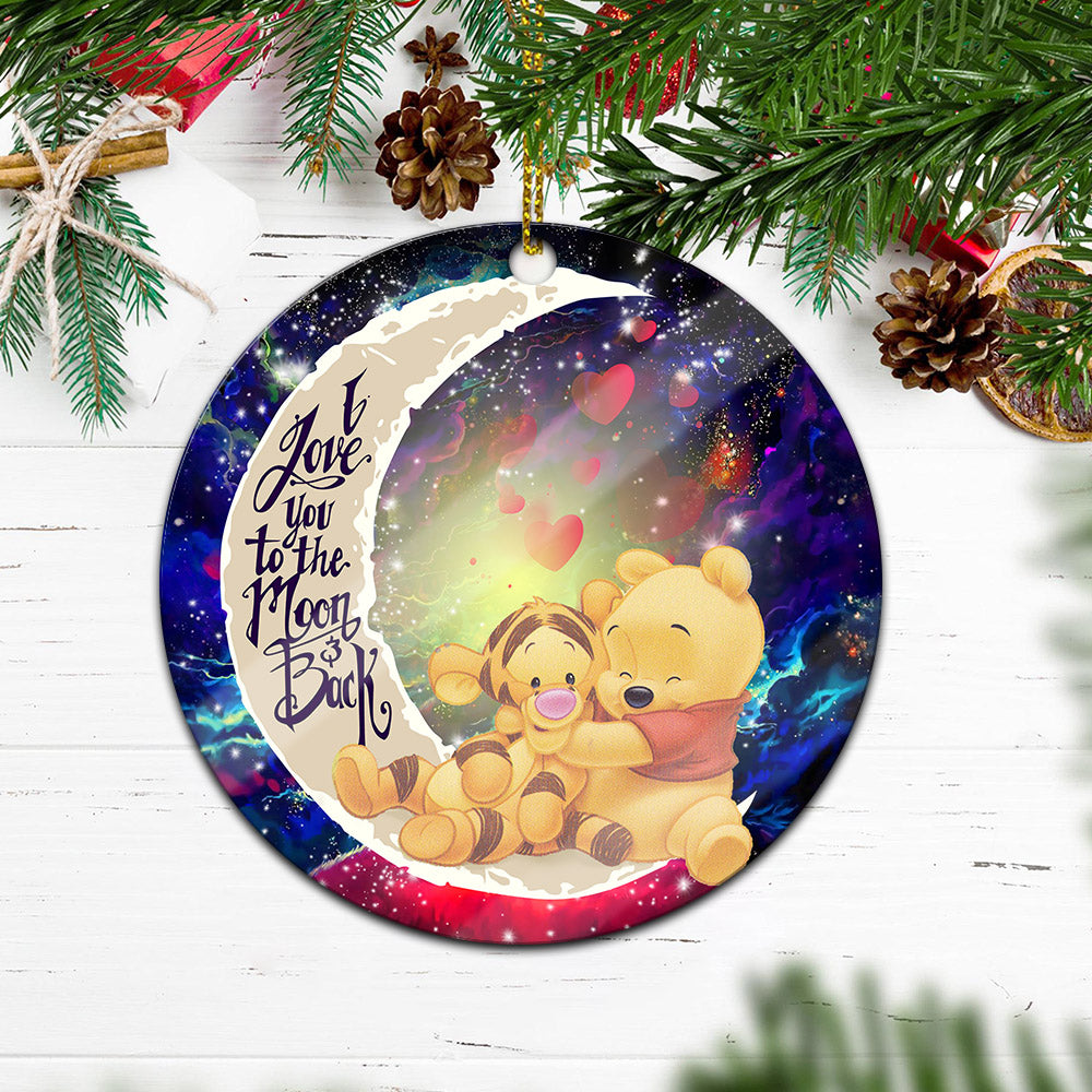 Winnie The Pooh Love You To The Moon Galaxy Mica Circle Ornament Perfect Gift For Holiday Nearkii