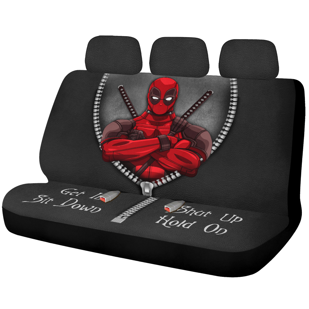 Deadpool Zipper Get In Sit Down Shut Up Hold On Funny Car Back Seat Covers Decor Protectors Nearkii