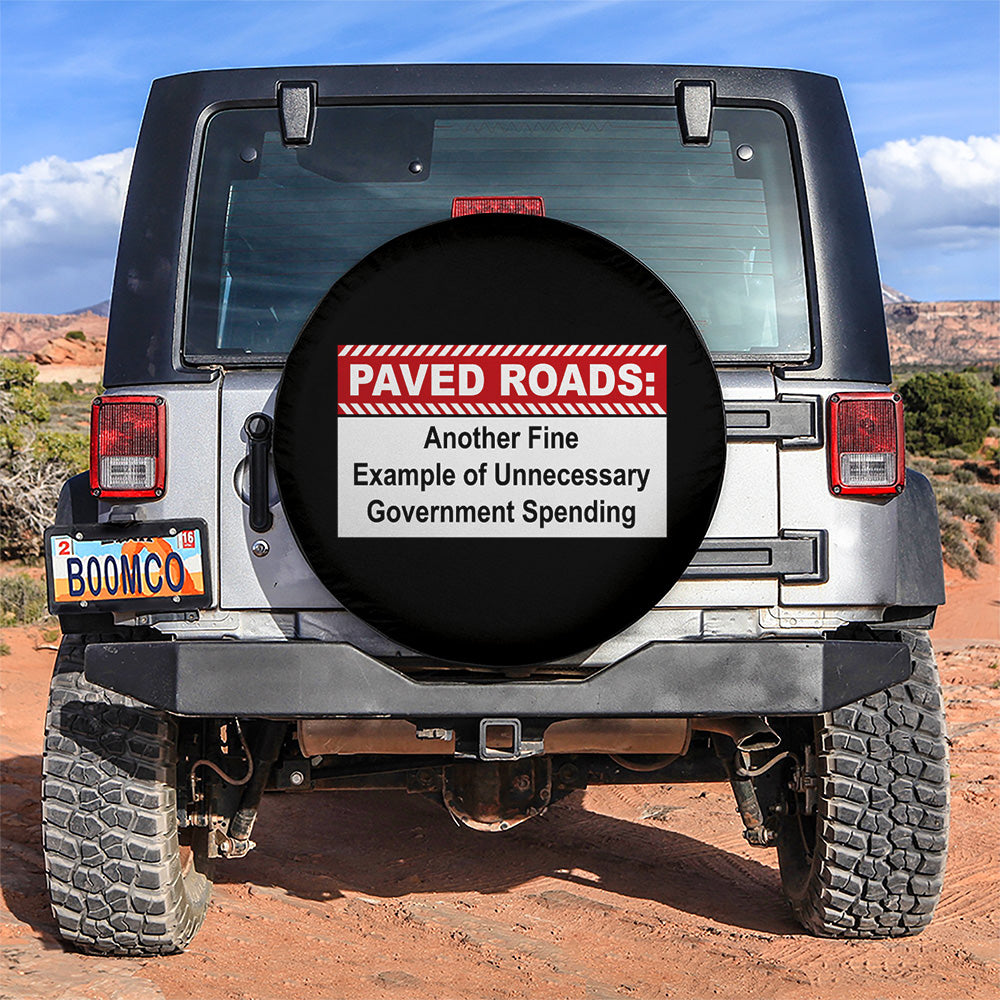 Caution Paved Roads Funny Jeep Car Spare Tire Covers Gift For Campers Nearkii