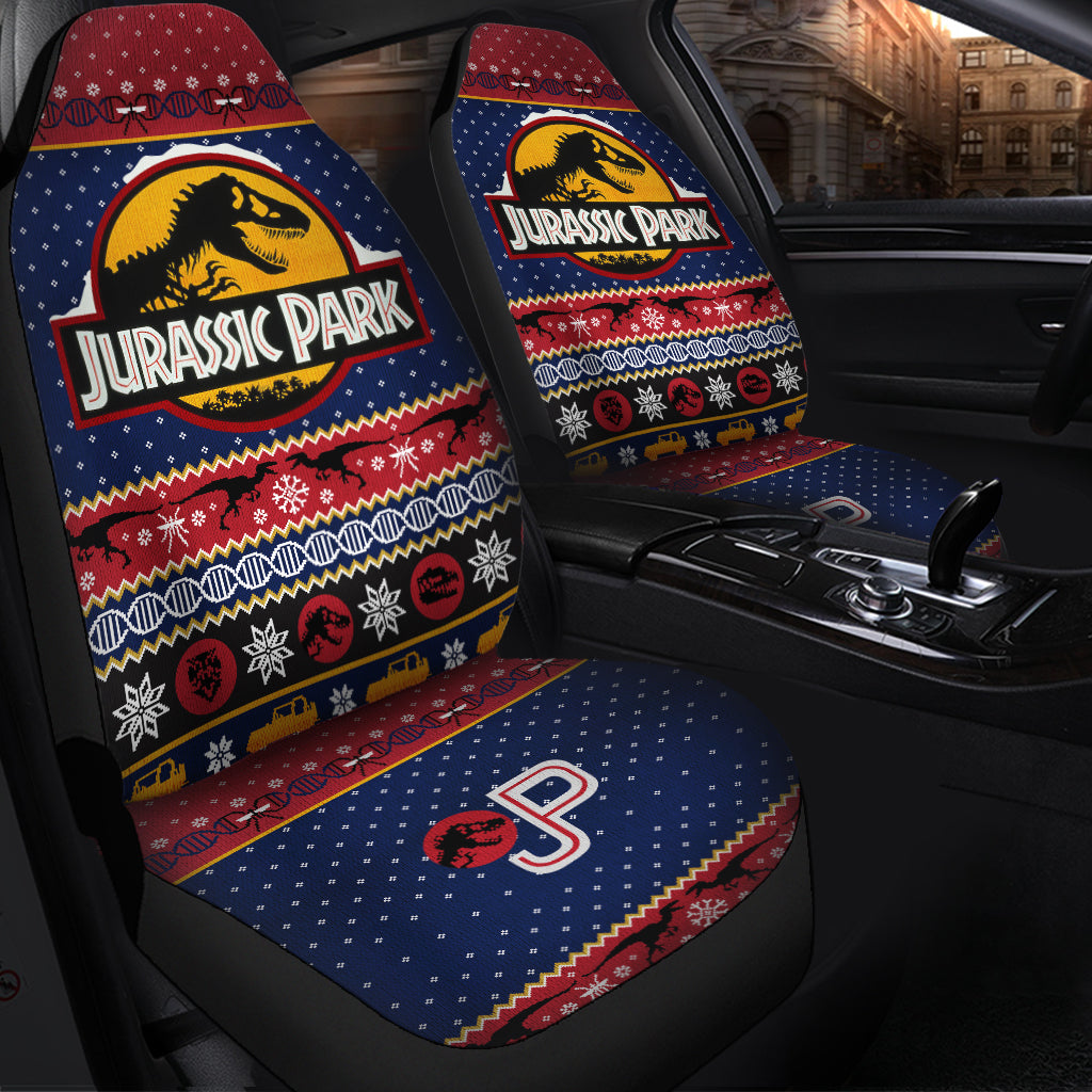 Jurassic Park Christmas Premium Custom Car Seat Covers Decor Protectors Nearkii