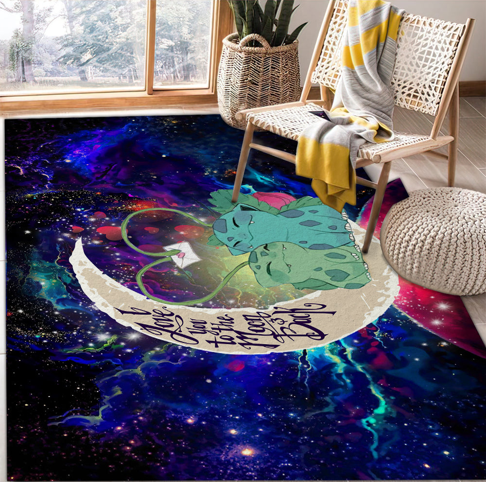 Bulbasaur Couple Pokemon Love You To The Moon Galaxy Rug Carpet Rug Home Room Decor Nearkii